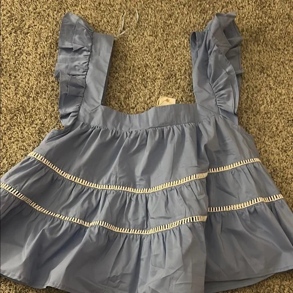 Blue Ruffled Top - Picture 4 of 6